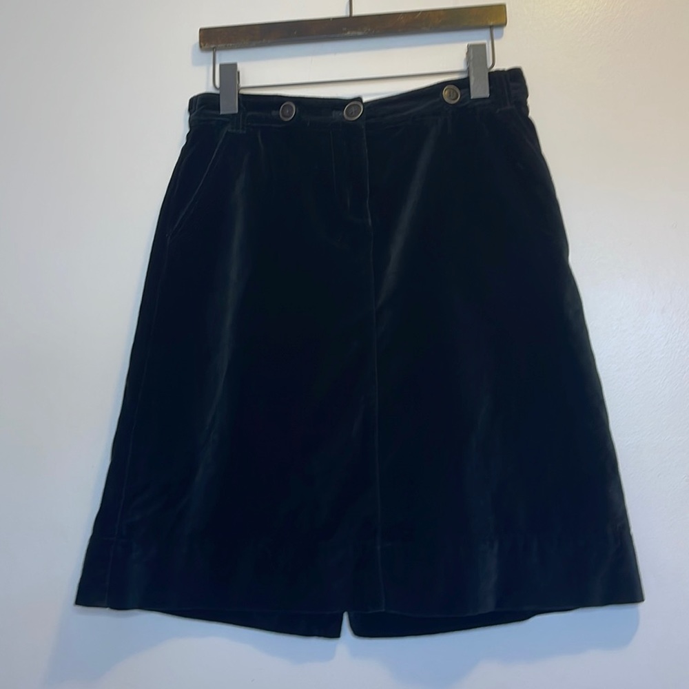 Boden Black Velvet Midi Skirt Size 12 UK/8 US
